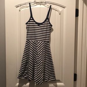 Navy and white cotton dress